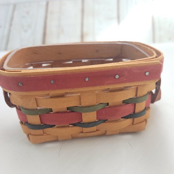 Longaberger Multicolor 2000 Leather Handle All Star Salt And Pepper Basket - Picture 2 of 11